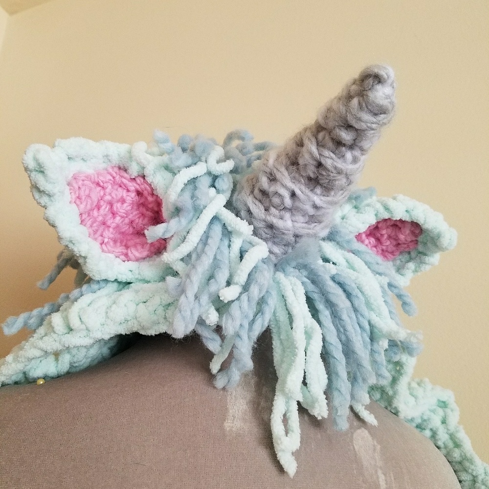 Custom Made Unicorn Hood Scarf Combo Poncho Child - Picture 2 of 5